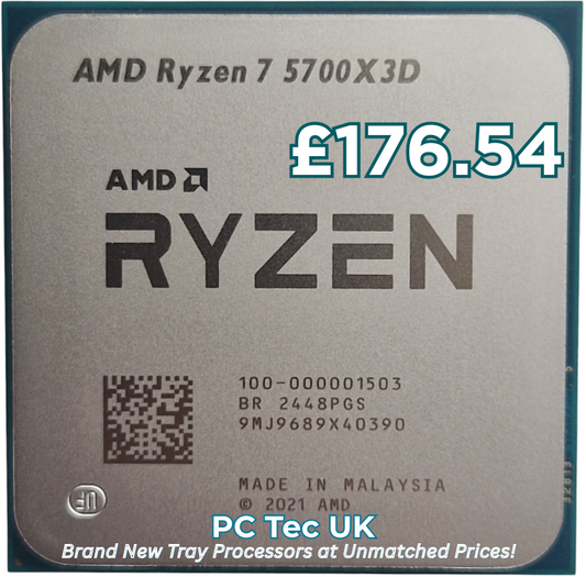 Brand New AMD Ryzen 7 5700X3D Tray Processor, Socket AM4, No Cooler