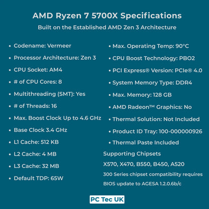 AMD Ryzen 7 5700X 8-Core AM4 OEM Tray CPU/Processor
