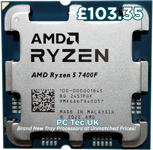 Brand New AMD Ryzen 5 7400F Tray Processor, Socket AM5, No Cooler