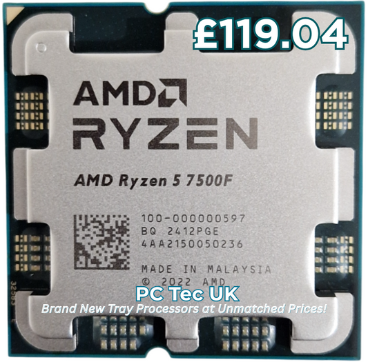 Brand New AMD Ryzen 5 7500F Tray Processor, Socket AM5, No Cooler
