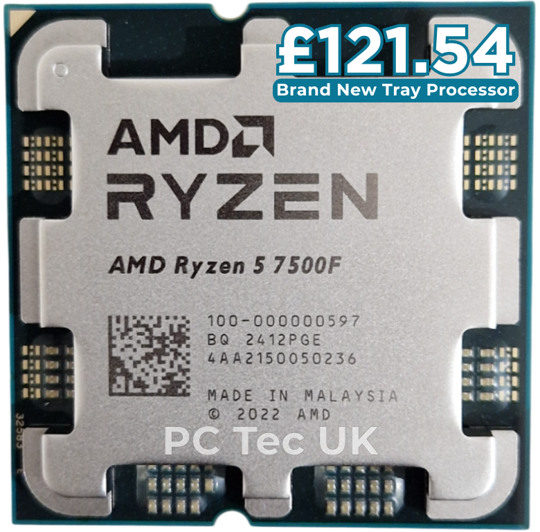 Brand New AMD Ryzen 5 7500F Tray Processor, Socket AM5, No Cooler