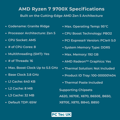 AMD Ryzen 7 9700X 8-Core AM5 OEM Tray CPU/Processor